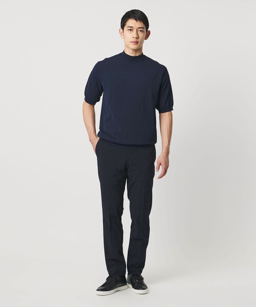 tシャツ ショートスリーブ モックネック ニットTシャツ UA COZY ウォッシャブル 抗菌防臭 メンズの画像