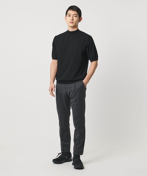 tシャツ ショートスリーブ モックネック ニットTシャツ UA COZY ウォッシャブル 抗菌防臭 メンズの画像