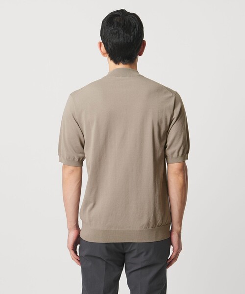 tシャツ ショートスリーブ モックネック ニットTシャツ UA COZY ウォッシャブル 抗菌防臭 メンズの画像