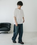 ヘンリーネック tシャツ 新色追加 オーバーサ...の詳細画像4