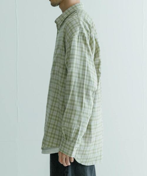 「THOMAS MASON」 長袖シャツ LARGE ベージュ メンズ_画像6