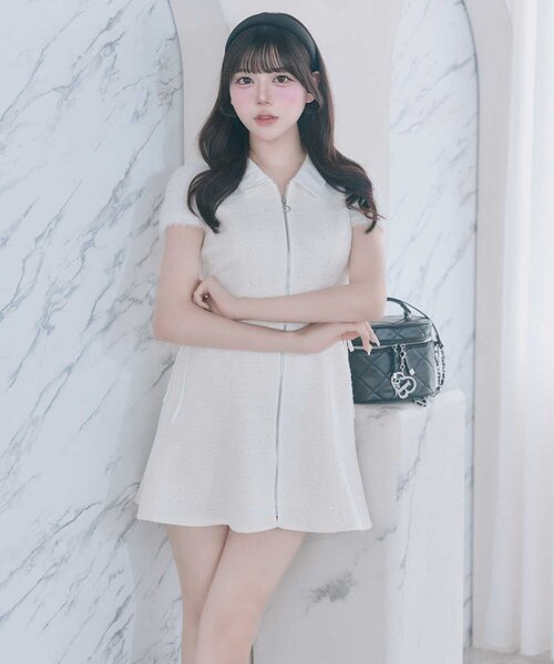 Belle Charme ワンピース 半袖 「Belle Charme」Twinkle Fur Sleeves