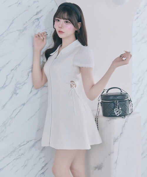 Belle Charme ワンピース 半袖 「Belle Charme」Twinkle Fur Sleeves