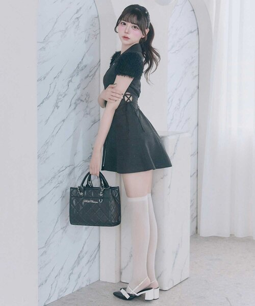 Belle Charme ワンピース 半袖 「Belle Charme」Twinkle Fur Sleeves