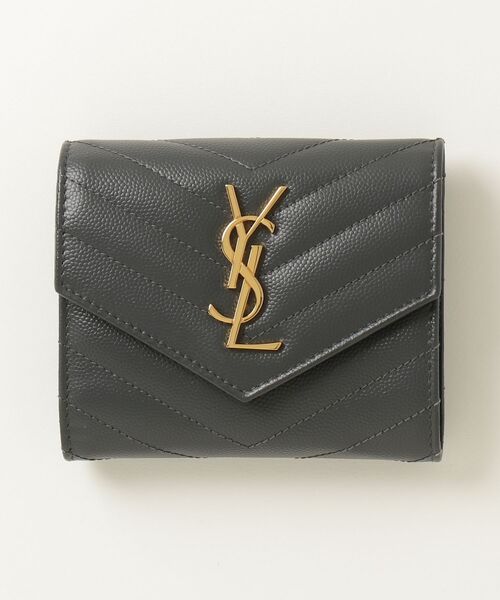 SAINT LAURENT PARIS」 カサンドラ 財布 - グレー レディース