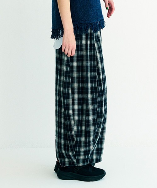 パンツ ボリュームチェックパンツ「プチ・プラスサイズあり」 レディースの画像