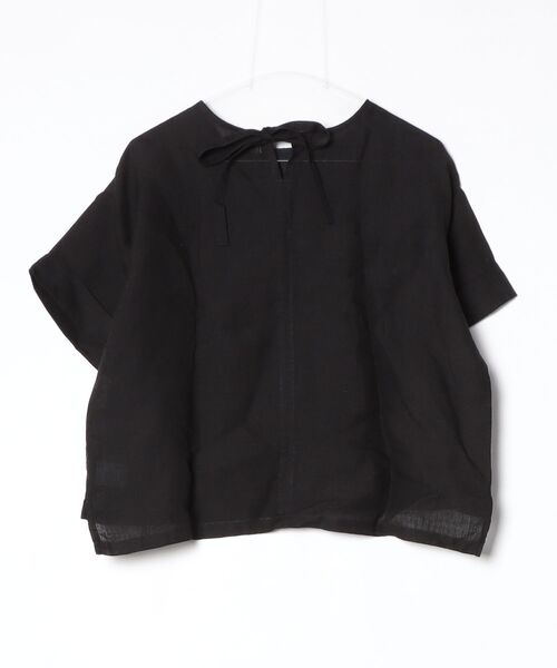 「fog linen work」 半袖ブラウス - ブラック レディース_画像2