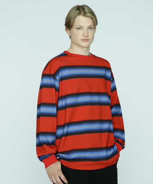 「MANASTASH」 長袖Tシャツ X-LARGE レッド メンズ_画像2