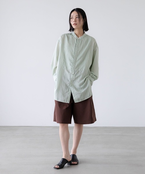 シャツ 接触冷感機能付き「LFM(U)」リネンストライプブザムシャツ　 902808 メンズ レディース | LOWRYS FARM | 04