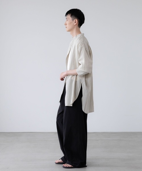 シャツ 接触冷感機能付き「LFM(U)」リネンストライプブザムシャツ　 902808 メンズ レディース | LOWRYS FARM | 11