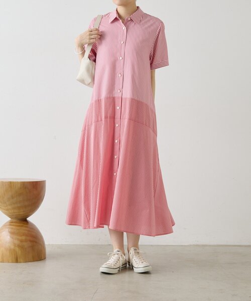 ワンピース 切替ストライプワンピース「SUM1 STYLE」の画像