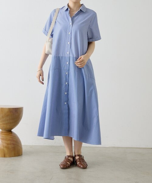 ワンピース 切替ストライプワンピース「SUM1 STYLE」の画像