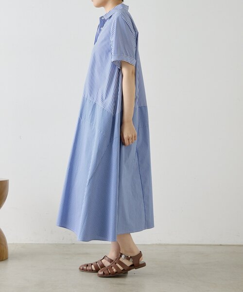 ワンピース 切替ストライプワンピース「SUM1 STYLE」の画像