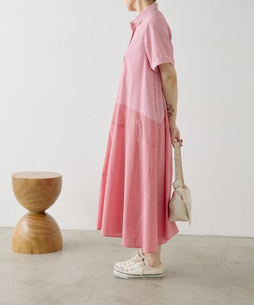 ワンピース 切替ストライプワンピース「SUM1 STYLE」の画像