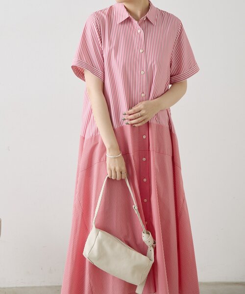 ワンピース 切替ストライプワンピース「SUM1 STYLE」の画像