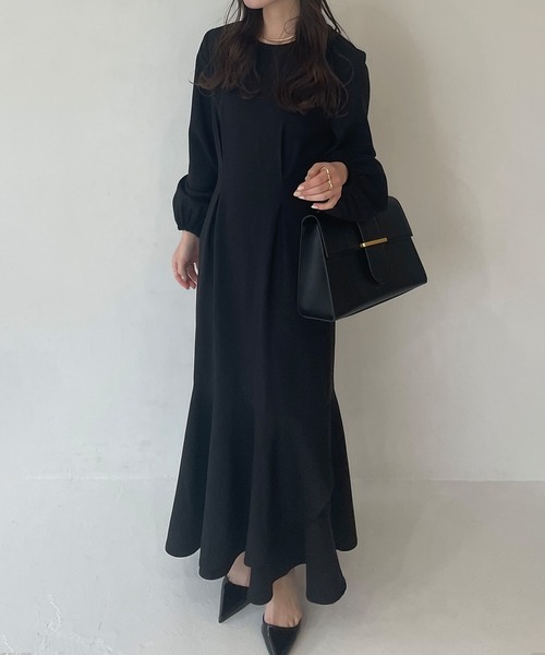 「junoah」 長袖ワンピース MEDIUM ブラック レディース_画像5