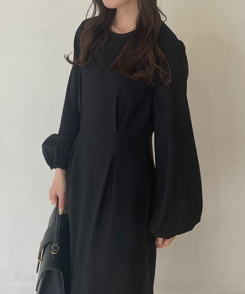 「junoah」 長袖ワンピース MEDIUM ブラック レディース_画像7