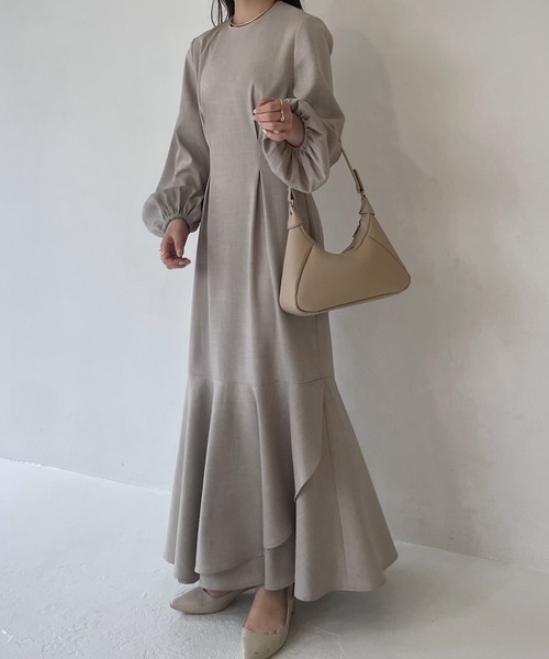「junoah」 長袖ワンピース MEDIUM ブラック レディース_画像8