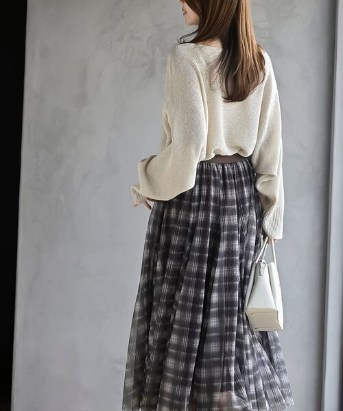 r・p・s（アールピーエス） ロング スカート ホットフィックスチェック