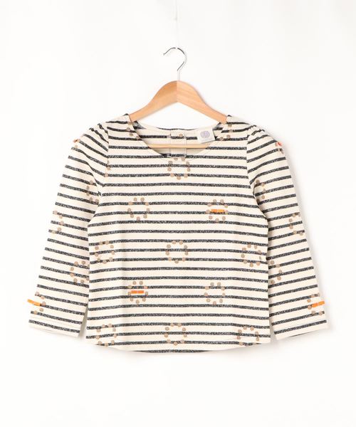 tシャツ 「maito」circle刺繍ボーダーカットソー レディース tシャツ 「maito」circle刺繍ボーダーカットソー レディース