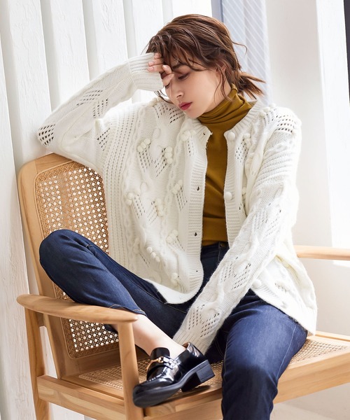 KOBE LETTUCE（神戸レタス） カーディガン ポンポンニットカーディガン