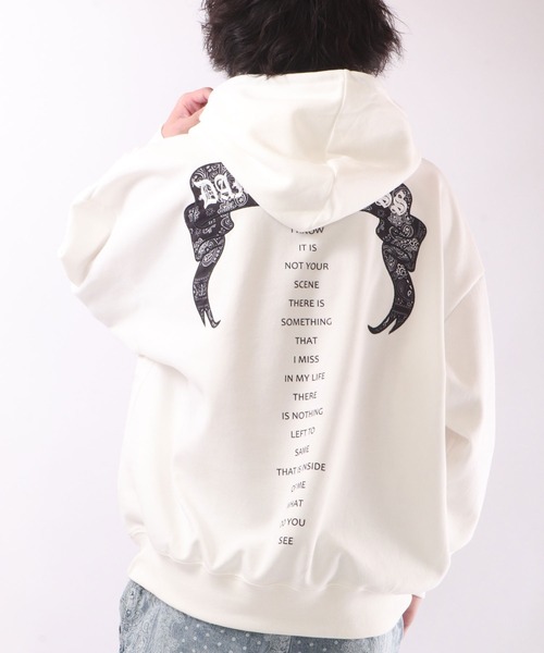 【RE.】未使用♡仲里依紗 フーディビッグシルエットパーカー 限定ビッグプリント RE730 パーカー プリント ビッグシルエット ワイドパーカー メンズ
