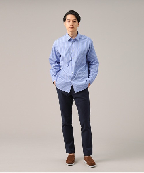 スラックス 「Made in JAPAN」播州織 ヘリンボン ストレート パンツ メンズの画像