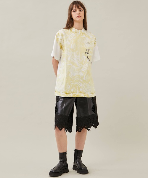tシャツ 「TOGA PULLA/トーガプルラ」マーブルプリントTシャツ レディース TOGA tシャツ 「TOGA PULLA/トーガプルラ」マーブルプリントT