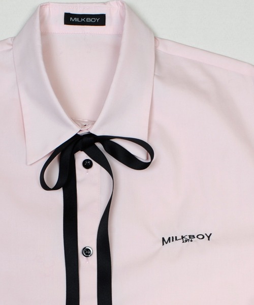 MILKBOY ブラウス シャツ LOGO RIBBON レディース メンズ