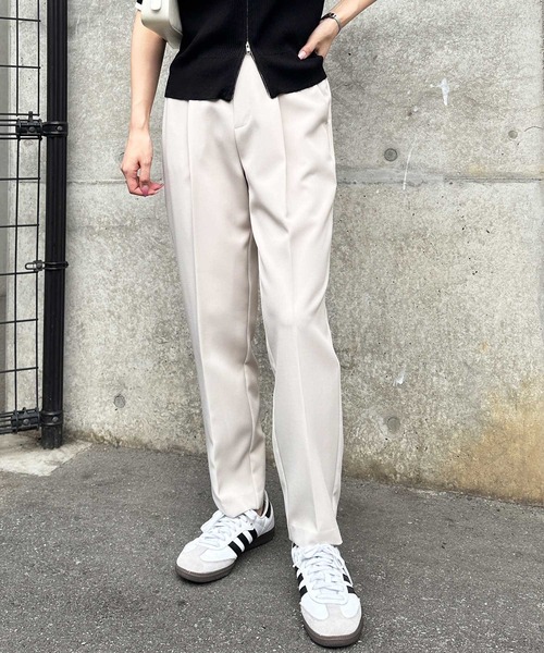 スラックス パンツ 美脚きれい魅せ！センタープレステーパードパンツ レディース | GeeRA | 12