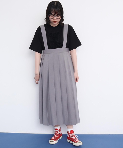 価格は安く fact in am I ジャンパースカート Skirt pleats _OJO ワンピース