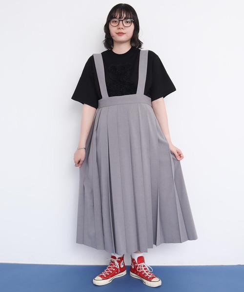 MiECa♡ワンピース＆ジャンスカ I am in fact ジャンパースカート _OJO pleats Skirt