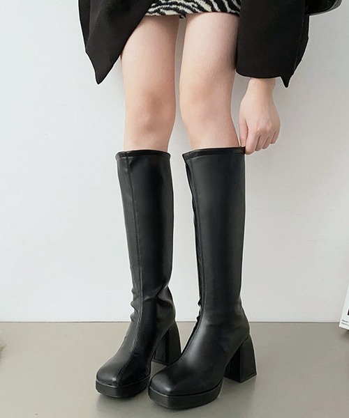 Dewlily ブーツ ヒールロングブーツ レディース : ZOZOTOWN Yahoo!店