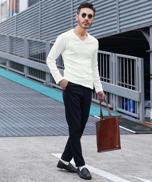 JIGGYS SHOP（ジギーズショップ） tシャツ Vネック ロンT テレコリブ