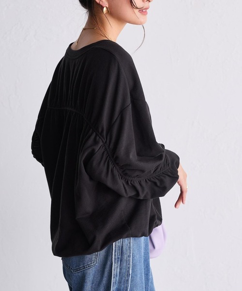 RANAN（ラナン） tシャツ 「24AW新色追加」バックギャザーVネック