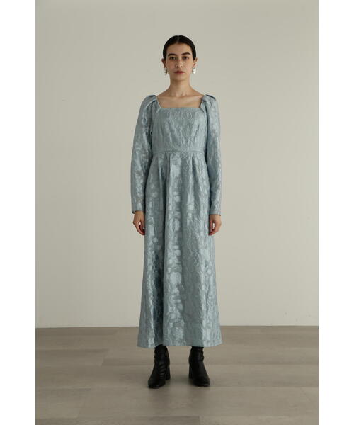 【SaturdayClub】スクエアネック ジャカード ワンピース JILL STUART ワンピース シャインジャカードスクエアネック
