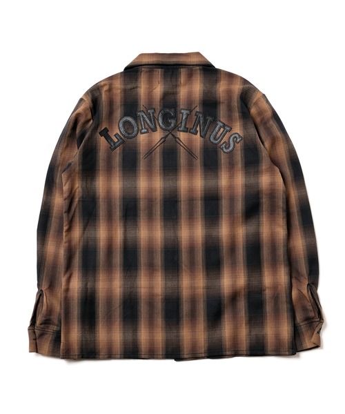 RADIO EVA シャツ RADIO EVA A189 Longinus OPEN NECKED OMBRE CHECKED