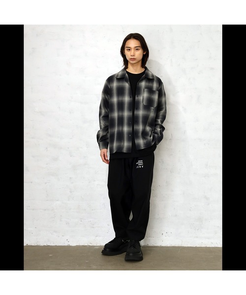 RADIO EVA シャツ RADIO EVA A189 Longinus OPEN NECKED OMBRE CHECKED
