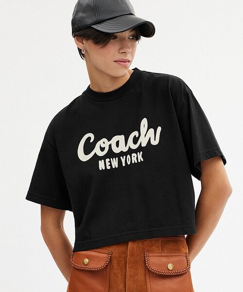 新品未使用】COACH コーチ Tシャツ Sサイズ 黒 - メルカリ