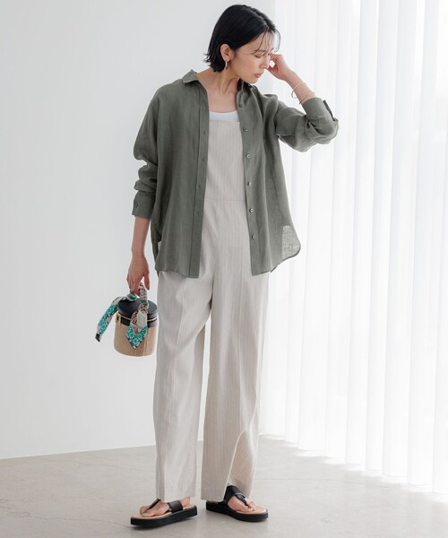23区S CLASSY.掲載/洗える リネンレーヨンストレッチサロペット32 23区 サロペット オーバーオール 「CLASSY.6月号掲載/洗える