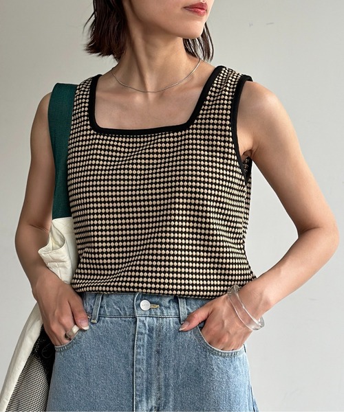 COMMISSION 24SS タンクトップ CPCM タンクトップ ノースリーブ 24SSハニカムジャガード