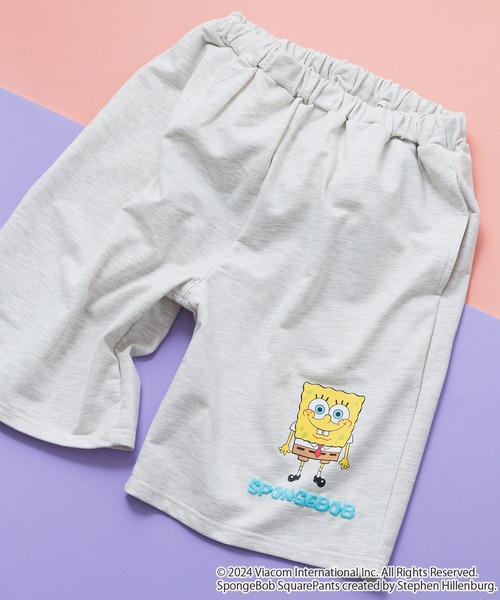 スポンジボブ カジュアルパンツ SpongeBob SquarePants スポンジ・ボブ ショートパンツ(パープル