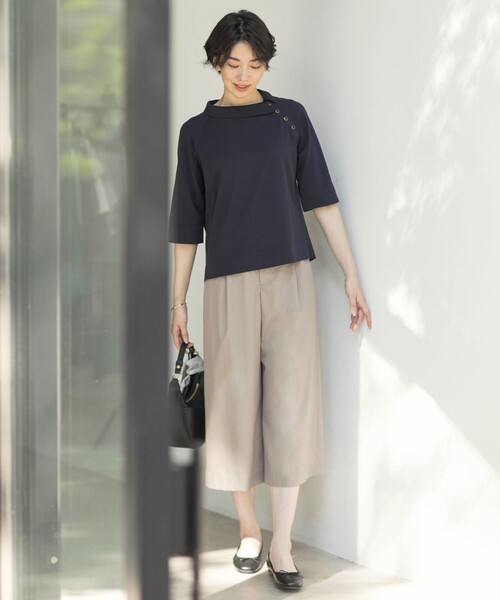 ニット セーター 「洗える」COTTON POLYESTER ニットポロ レディース ニット セーター 「洗える」COTTON POLYESTER 襟付き レディース