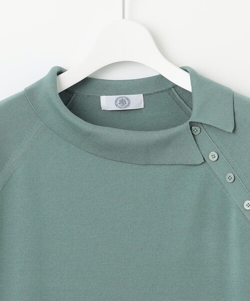 ニット セーター 「洗える」COTTON POLYESTER ニットポロ レディース ニット セーター 「洗える」COTTON POLYESTER 襟付き レディース