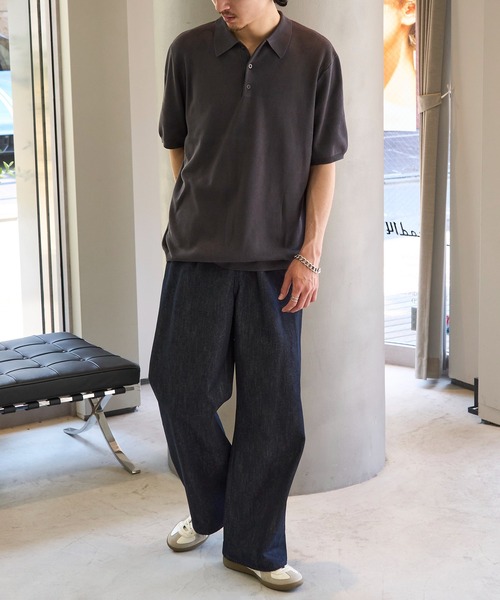 【極美品】Settefili Cashmere ハイゲージ　ニットポロシャツ SETUP7 ポロシャツ 「SETUP7」High gauge Knit Polo ハイゲージ