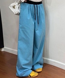 パンツ チェックワイドレッグパンツ レディース : ZOZOTOWN