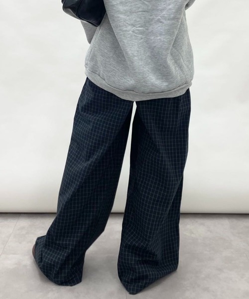送料込/関税込■Norma Kamali■チェック柄ワイドレッグパンツ パンツ チェックワイドレッグパンツ レディース : ZOZOTOWN
