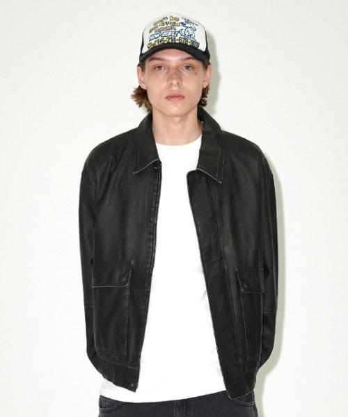 MAHAGRID（マハグリッド） ブルゾン アウター WASHED FAUX LEATHER