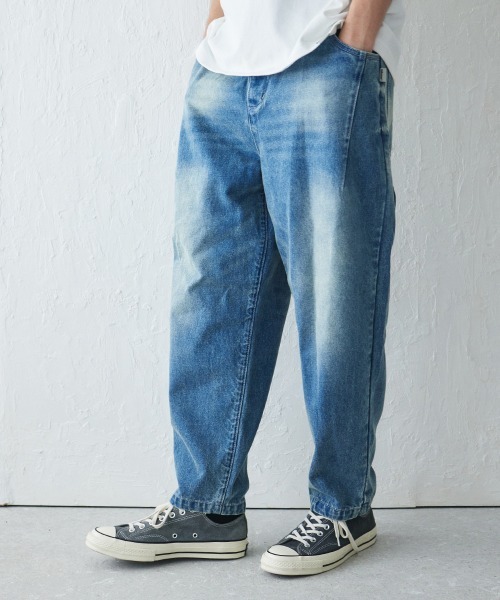 ジーンズ rehacer : Vintage Wash Relaxed Denim / ヴィンテージ ウォッシュド リラックス デニム