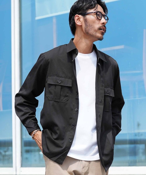 JIGGYS SHOP（ジギーズショップ） シャツ 長袖サファリシャツ メンズ